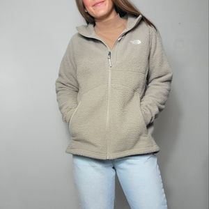 North Face cream full zip-up sherpa